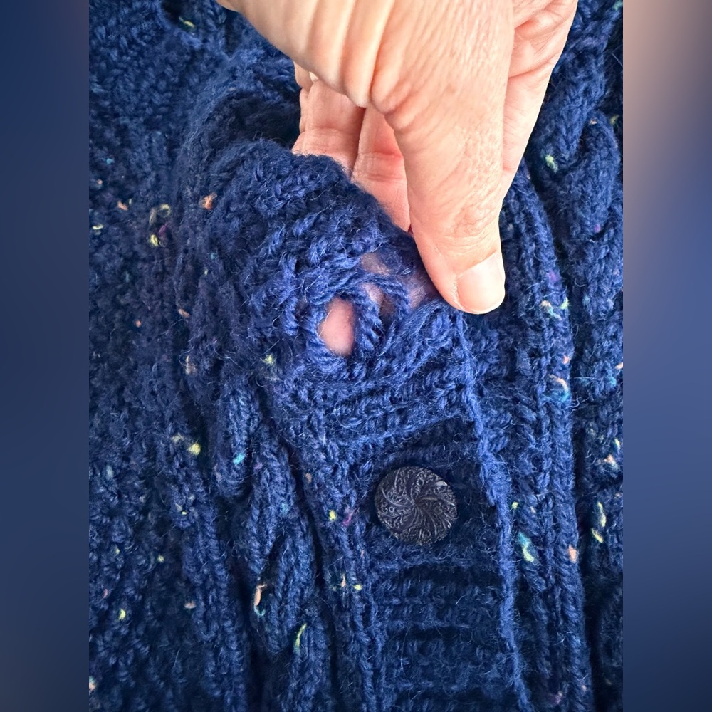 Chunky Handknit Vintage Cardigan L/XL - Picture 6 of 7